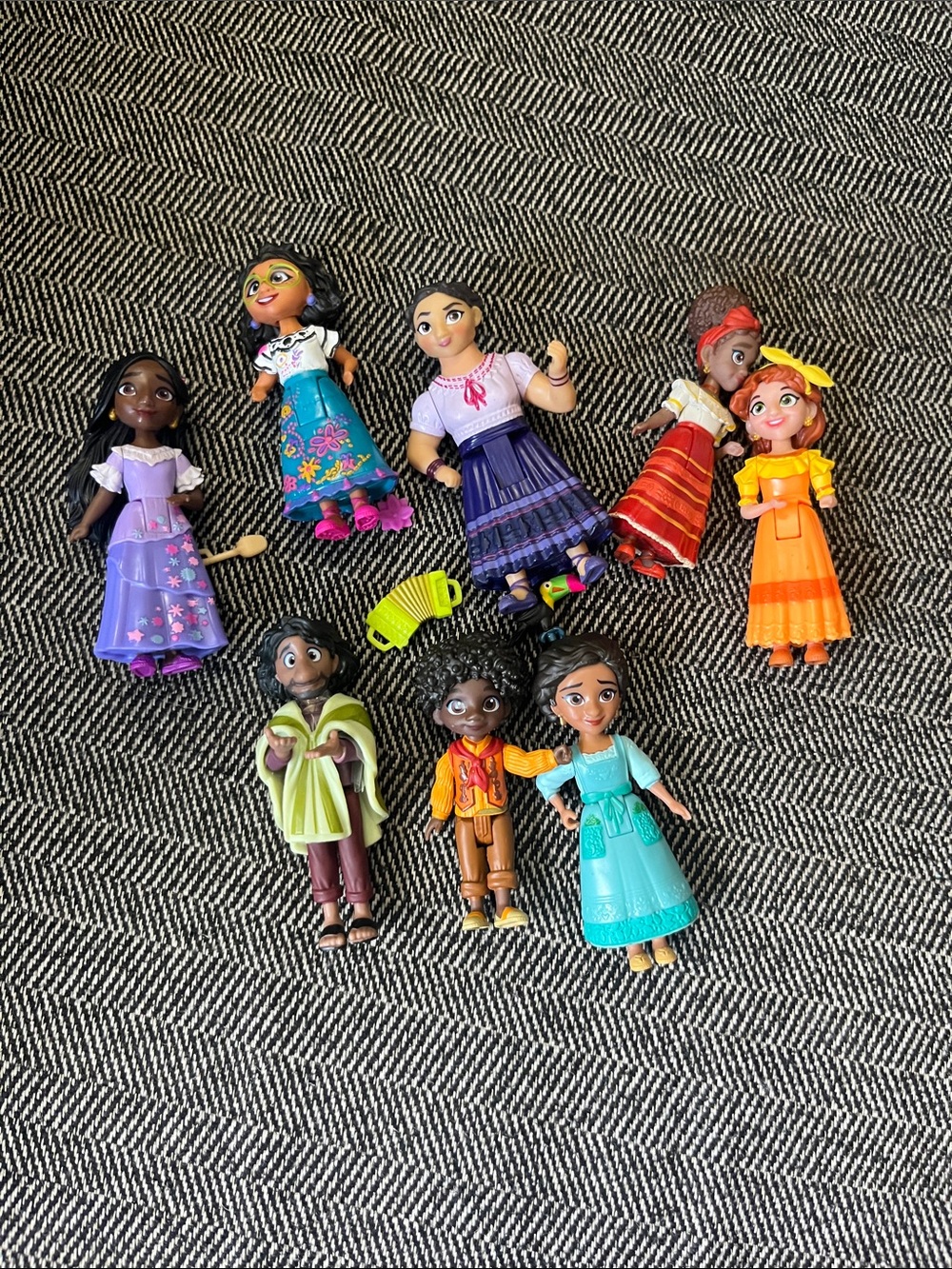 Disney Encanto Mini Character Doll Set - Purple, Blue, Orange, Green, Yellow